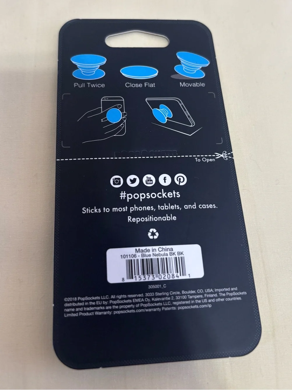 PopSocket Galaxy Design Phone Grip & Stand - Blue, Purple, Pink